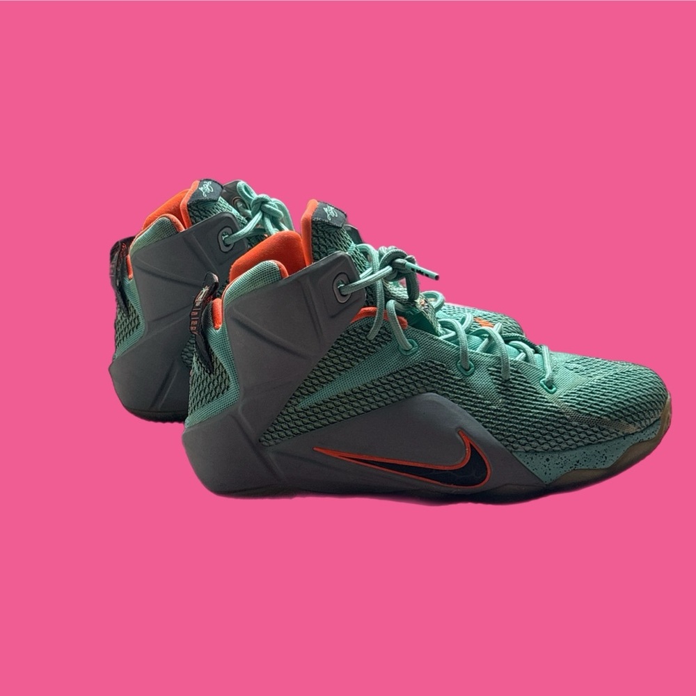 Nike LeBron 12 NSRL 2024 Hyper Turquoise/Black-Metallic Grey Size:6Y